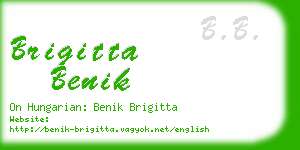 brigitta benik business card